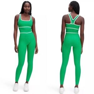 DVF x Target green racer back jumpsuit